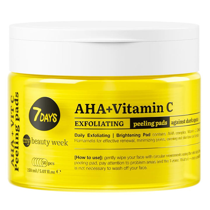 EXFOLIATING PEELING PADS FOR FACE AHA+VITAMIN C 50 PCS 150 ML