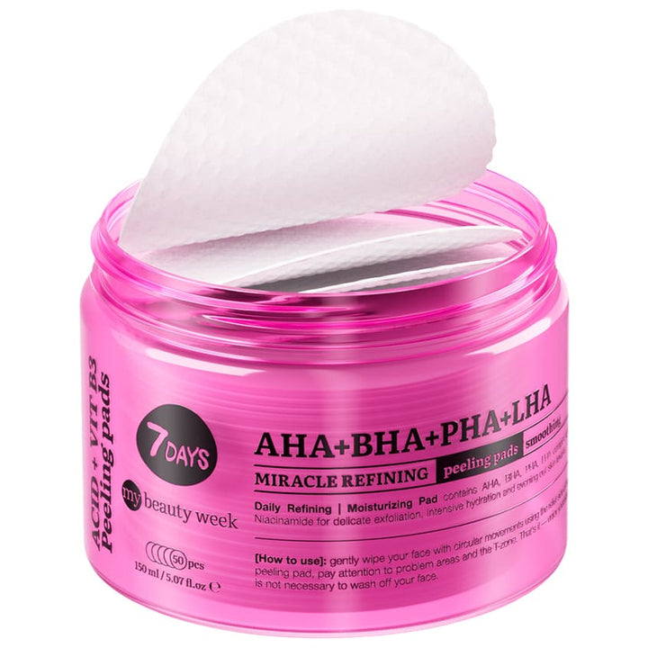 Miracle Refining Peeling Pads For Face AHA + BHA + PHA + LHA My Beauty Week