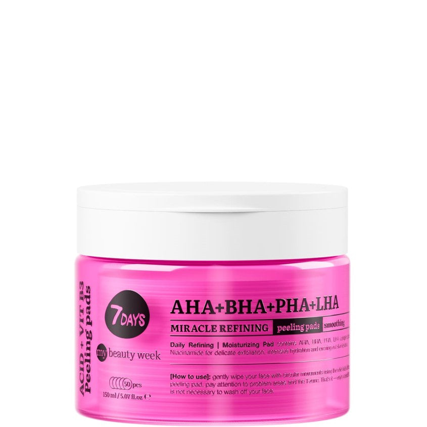 Miracle Refining Peeling Pads For Face AHA + BHA + PHA + LHA My Beauty Week