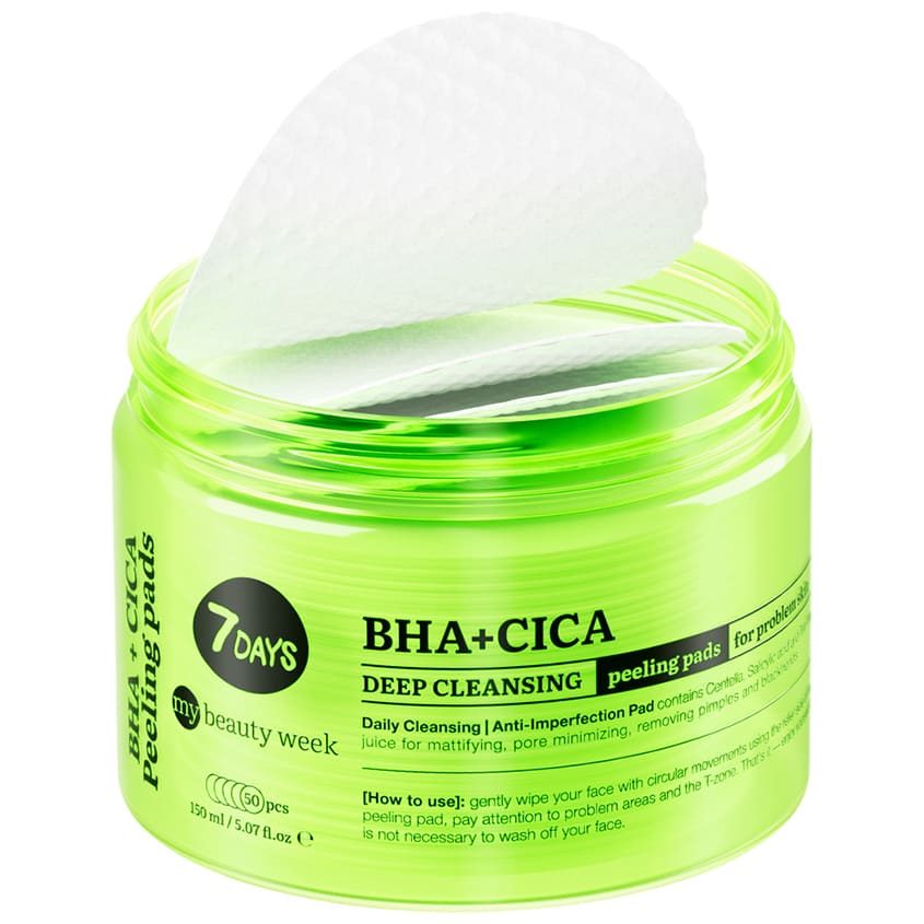 Deep Cleansing Peeling Pads For Face BHA + CICA My Beauty Week