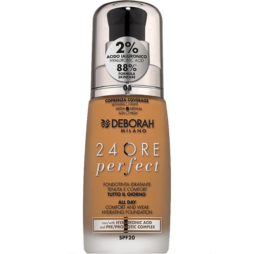 DEBORAH MILANO 24ORE PERFECT - ALL DAY COMFORT AND WEAR - HYDRATING FOUNDATION 05-AMBER 30ml – شراء أونلاين
