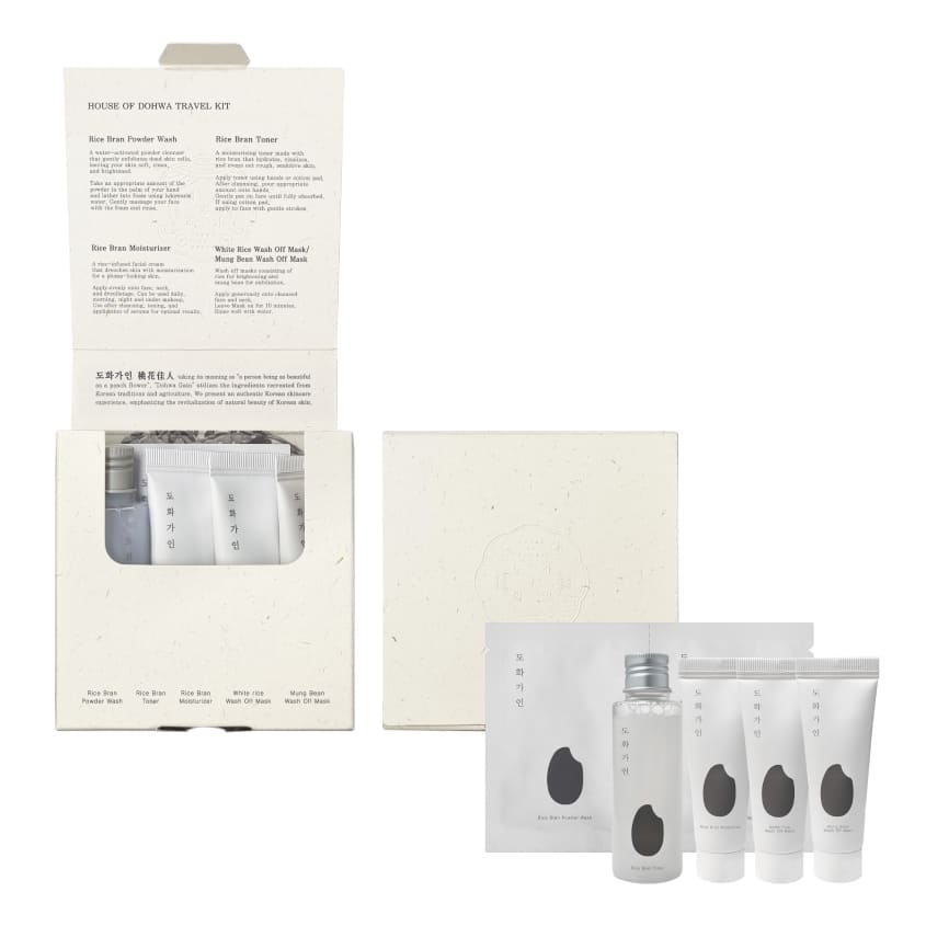 HOUSE OF DOHWA TRAVEL KIT (WASH+TONER+MOIST.+RICE MASK+BEAN MASK) – شراء أونلاين