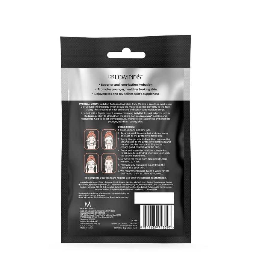ETERNAL YOUTH JELLYFISH COLLAGEN HYDRATING FACE MASK 1PC
