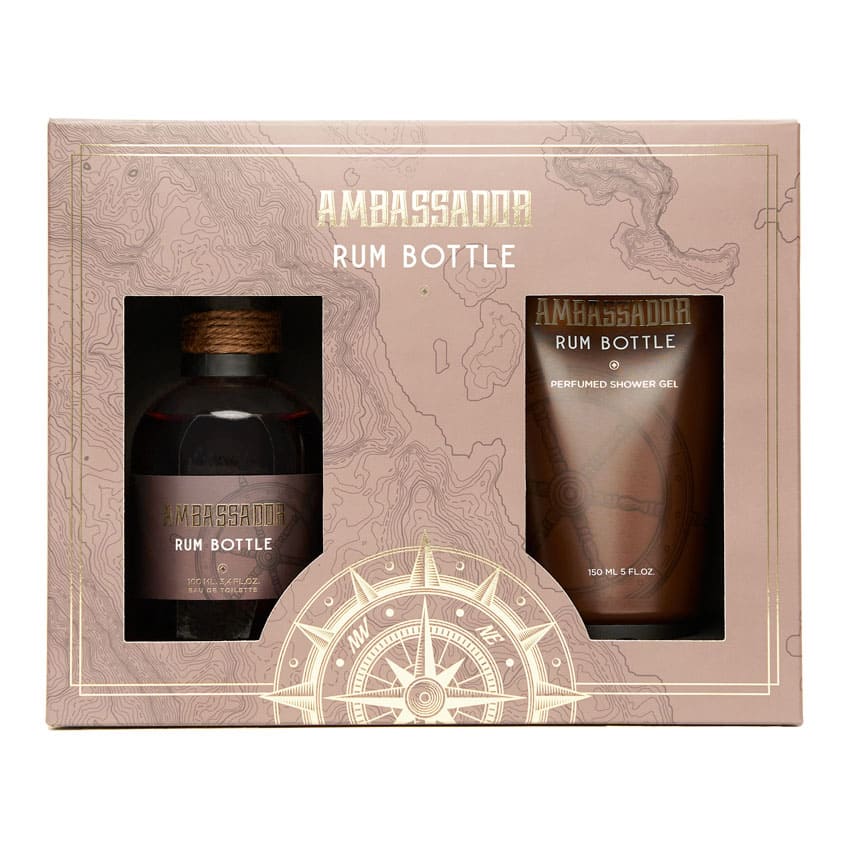 Gift set AMBASSADOR RUM BOTTLE (EDT 100 ml + shower gel 150 ml)