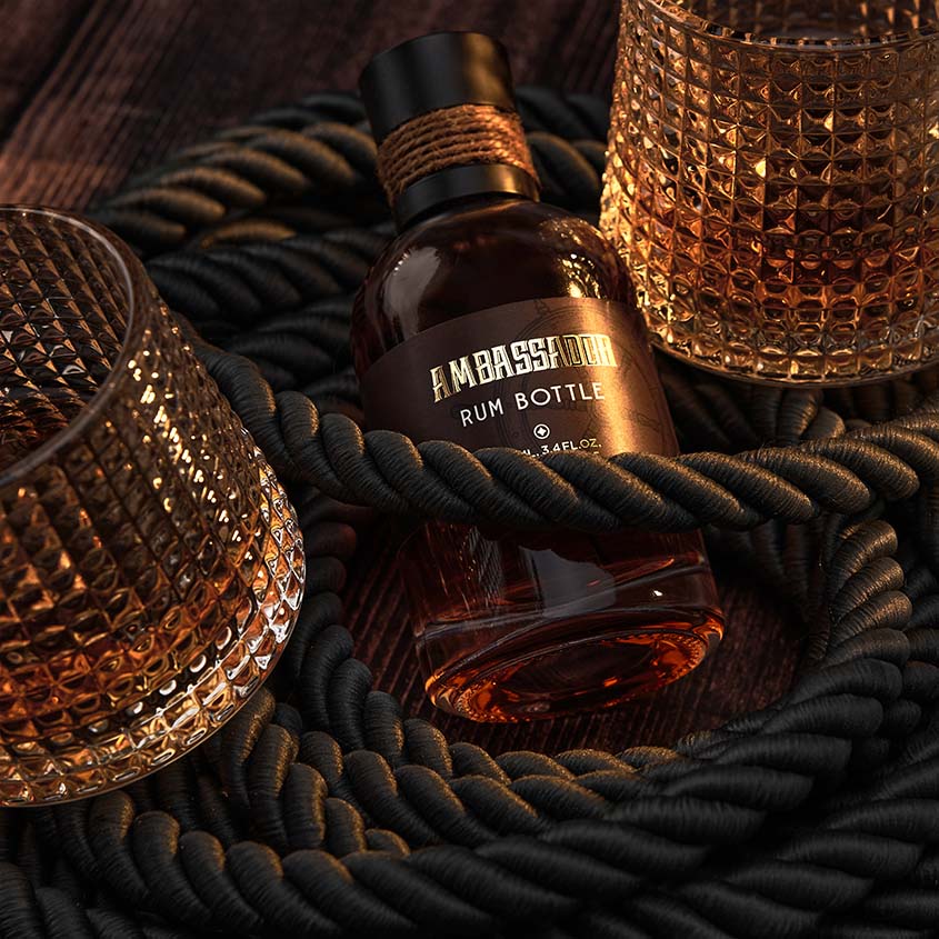 Gift-set AMBASSADOR RUM BOTTLE (EDT 100 ml + 2 glasses) – شراء أونلاين