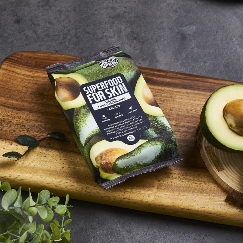 FARMSKIN SUPERFOOD FOR SKIN SOOTHING CLEANSING WIPES AVACADO 145 G