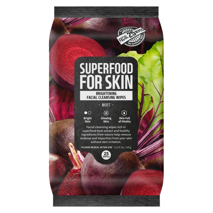 SUPERFOOD FOR SKIN BRIGHTENING CLEANSING WIPES BEET 145 G