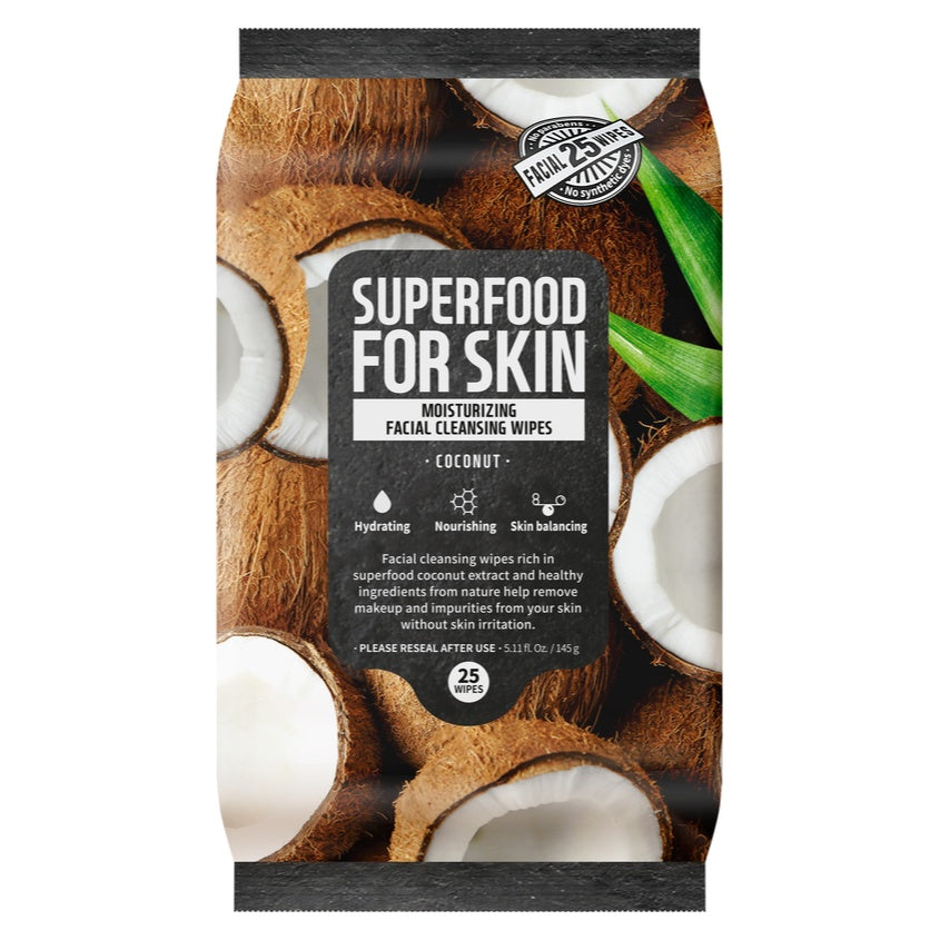 FARMSKIN SUPERFOOD FOR SKIN CLEANSING WIPES COCONUT 145 G