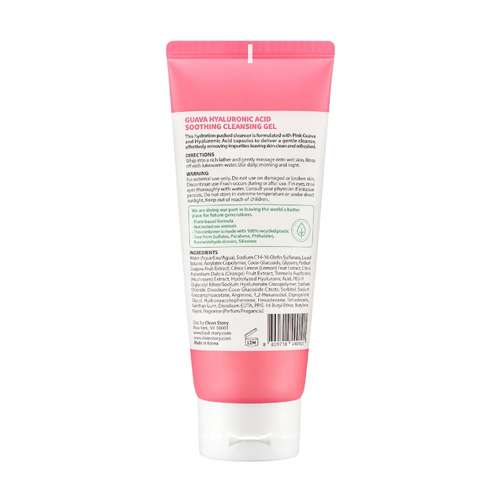 FOOD STORY Hyaluronic Acid Soothing Cleansing Gel Guava