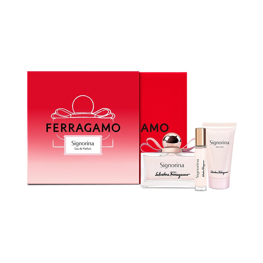 FERRAGAMO SET (SIGNORINA EDP 100ML + BL 50 ML + EDP 10ML)