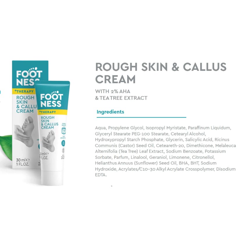 FOOTNESS ROUGH SKIN AND CALLUS CREAM 30ML – online store