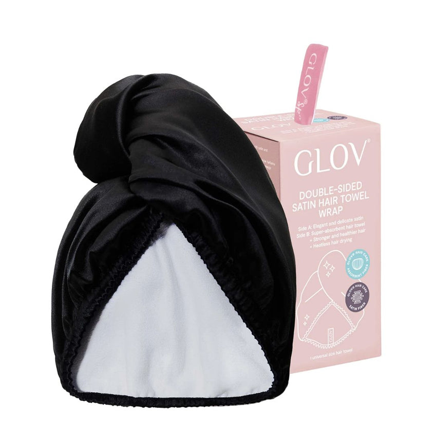 Double-Sided Satin Hair Wrap Black