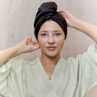 Double-Sided Satin Hair Wrap Black