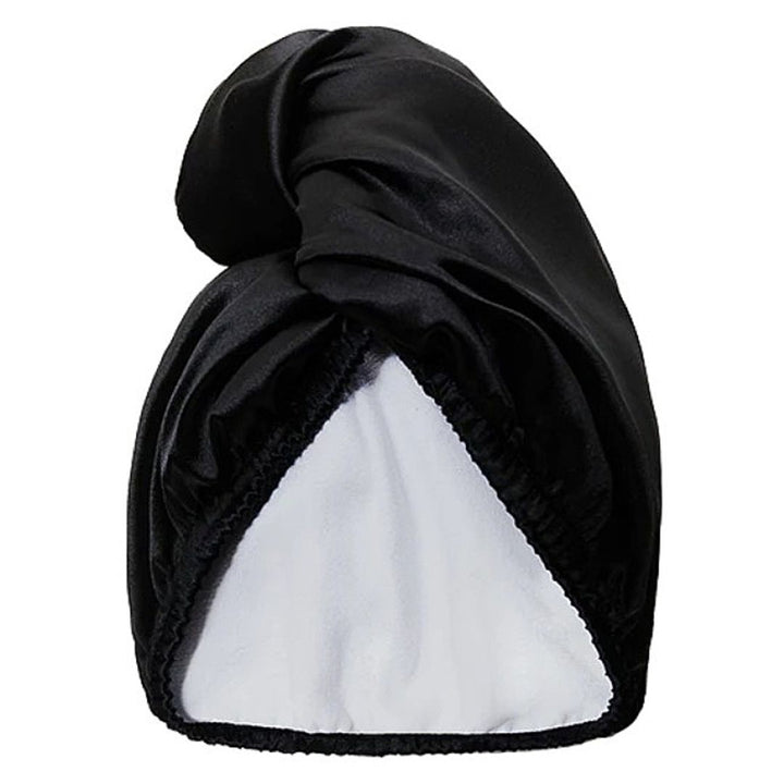 Double-Sided Satin Hair Wrap Black