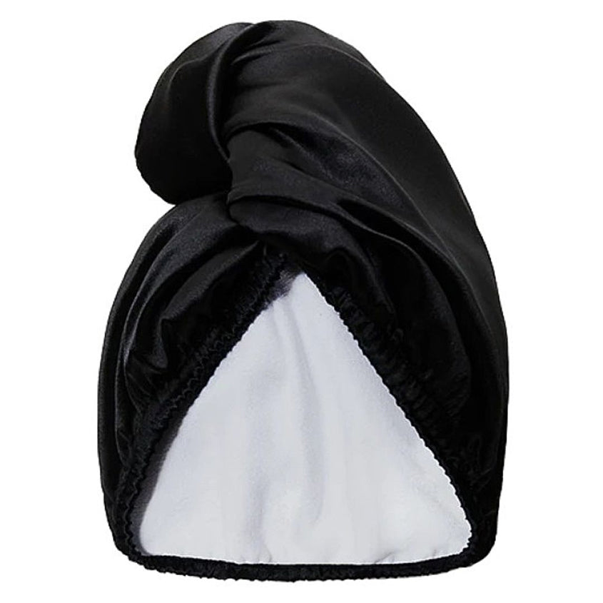 Double-Sided Satin Hair Wrap Black