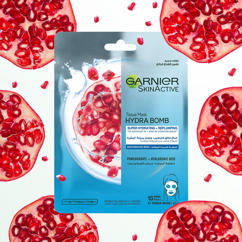 SkinActive Pomegranate Hydra Bomb Face Tissue Mask for Dehydrated Skin