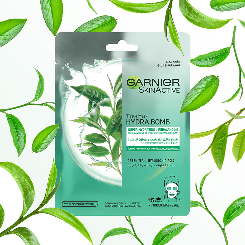 SkinActive Green Tea Hydra Bomb Face Tissue Mask for Normal to Combination Skin