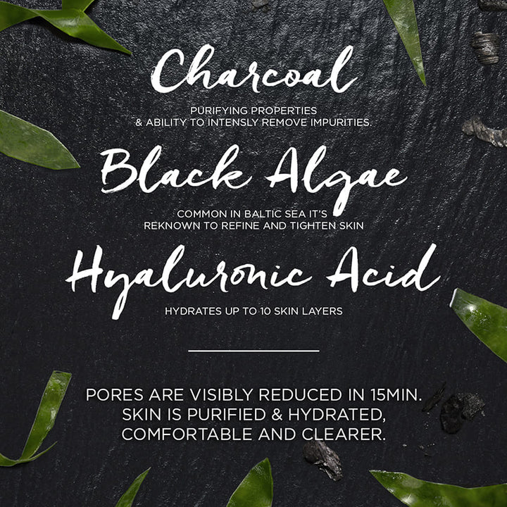 TISSUE MASK WITH CHARCOAL AND ALGAE 28 ML