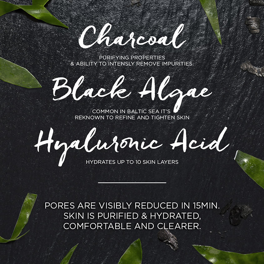 SkinActive Pure Charcoal Face Tissue Mask for Pore Tightening