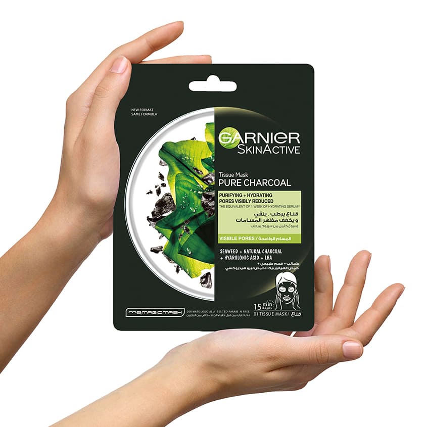 SkinActive Pure Charcoal Face Tissue Mask for Pore Tightening