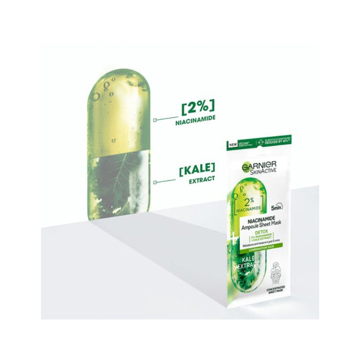 TISSUE MASK AMPOULE 2% NIACINAMIDE AND KALE 15 ML
