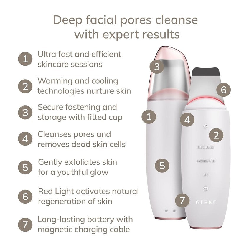 GESKE MicroCurrent Skin Scrubber Black Head Remover 9in1 Gray 44 145G – متجر إلكتروني