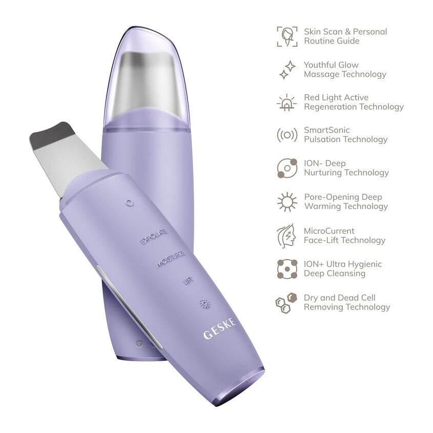 GESKE MicroCurrent Skin Scrubber Black Head Remover 9in1 Purple 44 145G – photo 5