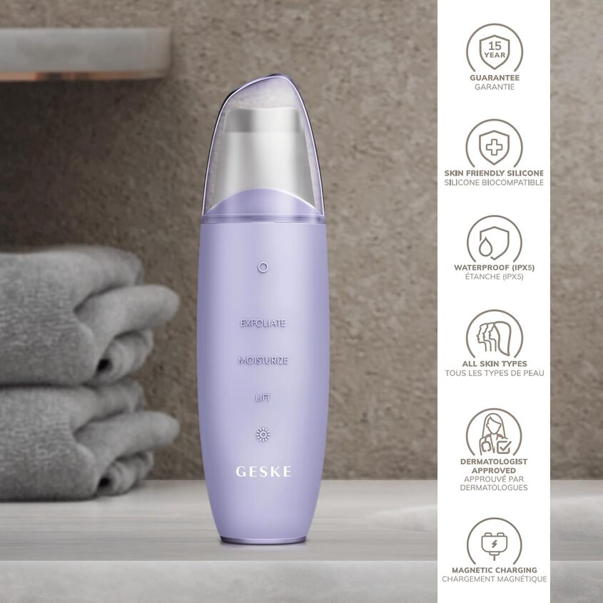 GESKE MicroCurrent Skin Scrubber Black Head Remover 9in1 Purple 44 145G – photo 6