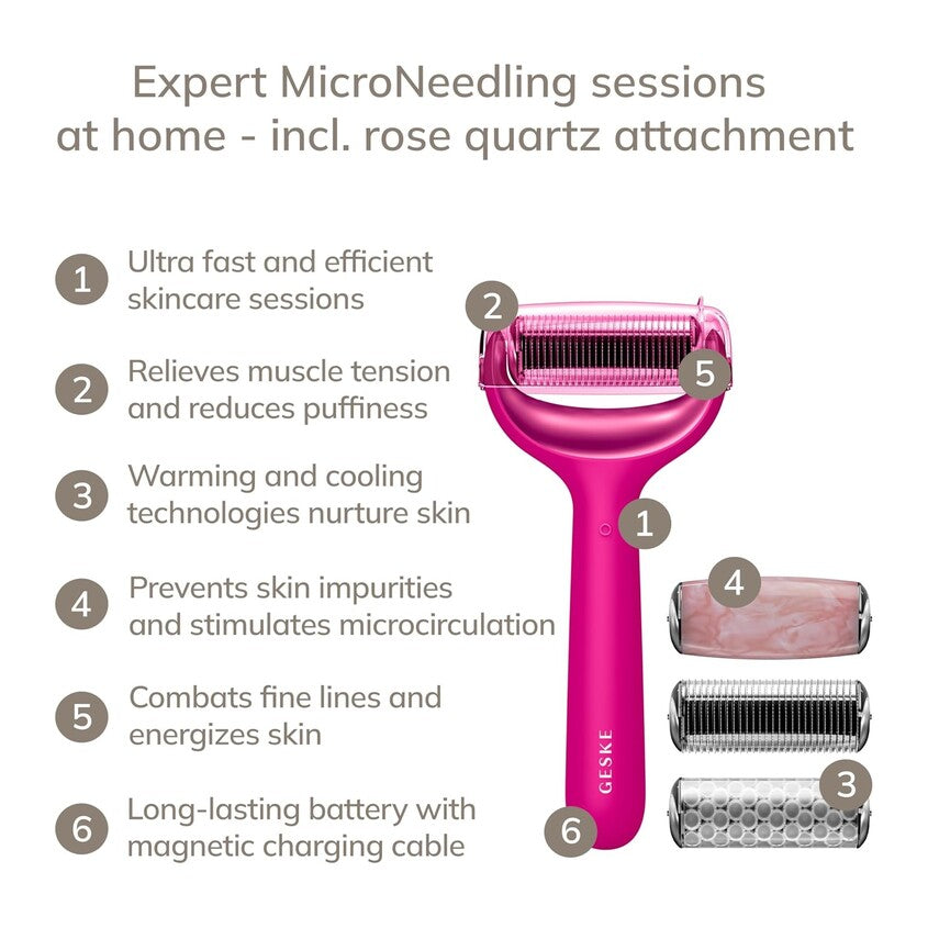 GESKE Micro Needle Face & Body roller 9 in 1 Magenta 42 93G – photo 7