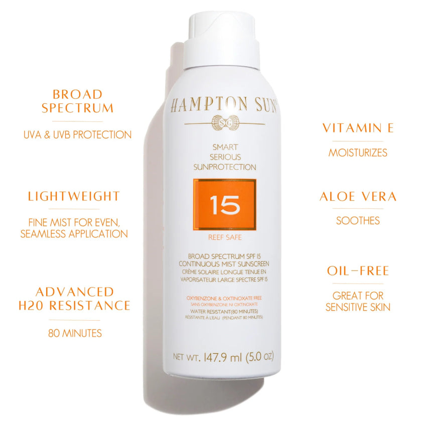 HAMPTON SUN SPF 15 CONTINUOUS MIST 5 OZ. – شراء أونلاين