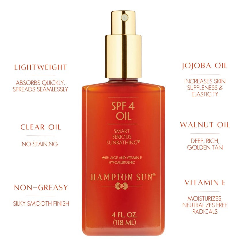 HAMPTON SUN Aloe and Vitamin E Oil SPF 4