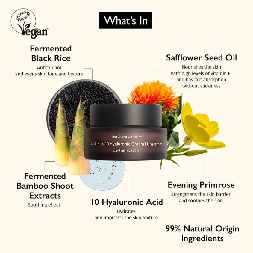 HARUHARUWONDER BLACK RICE 10 HYALURONIC CREAM UNSCENTED 50ML – photo 5