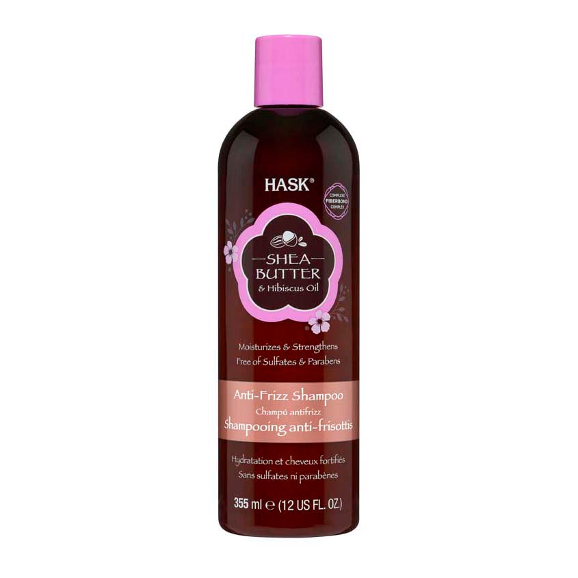 HASK SHEA BUTTER & HIBISCUS OIL ANTI-FRIZZ SHAMPOO 355ML