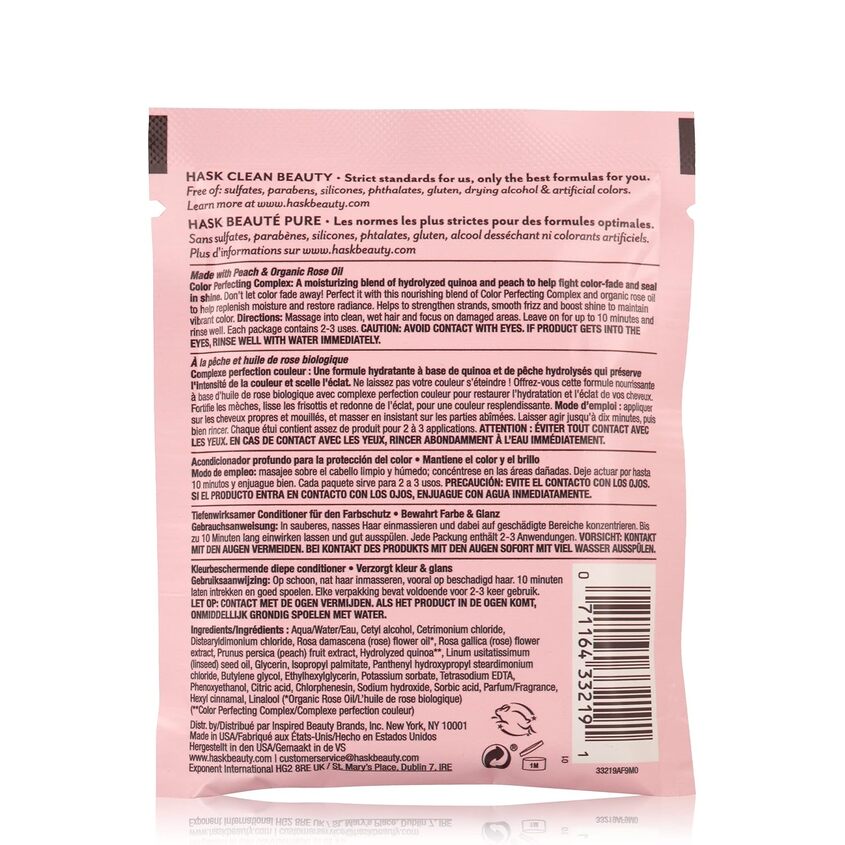 HASK Color Care Rose & Peach Color Protection Deep Conditioner Packette 50g – online store