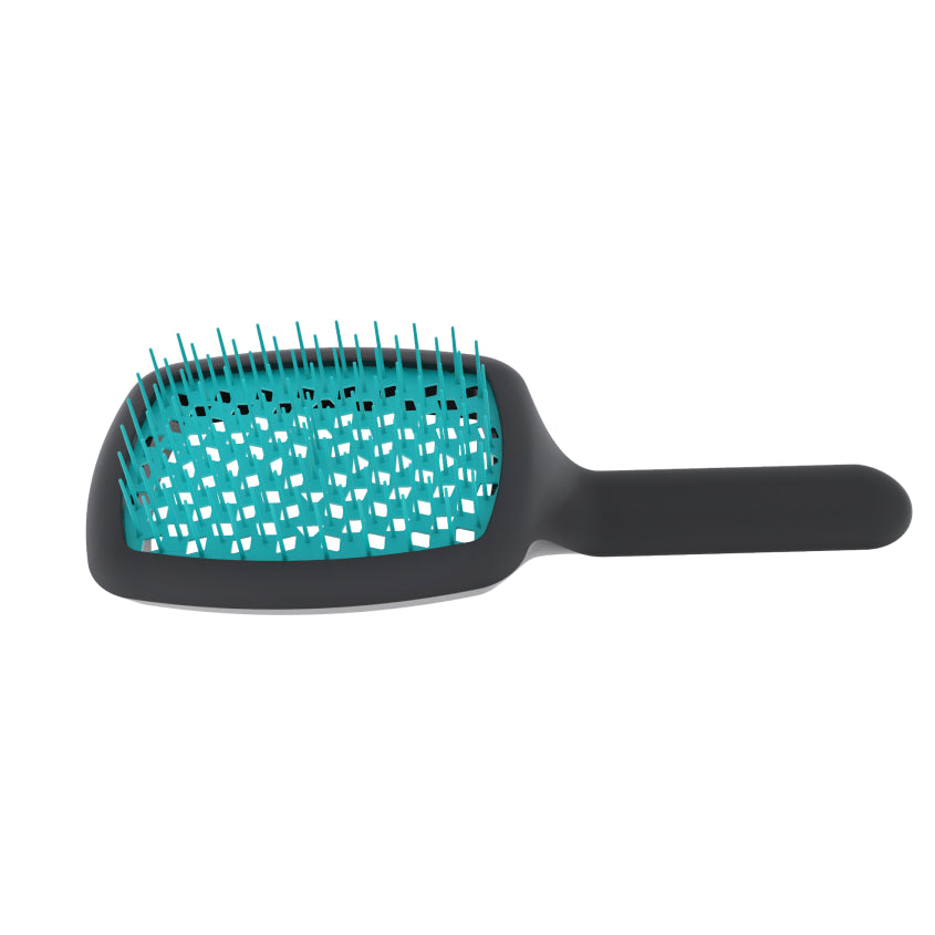 Ventilated Brush for Voluminous Styling Black-Turquoise
