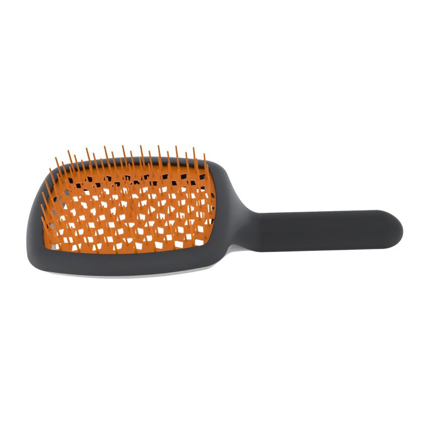 Ventilated Brush for Voluminous Styling Black-Orange