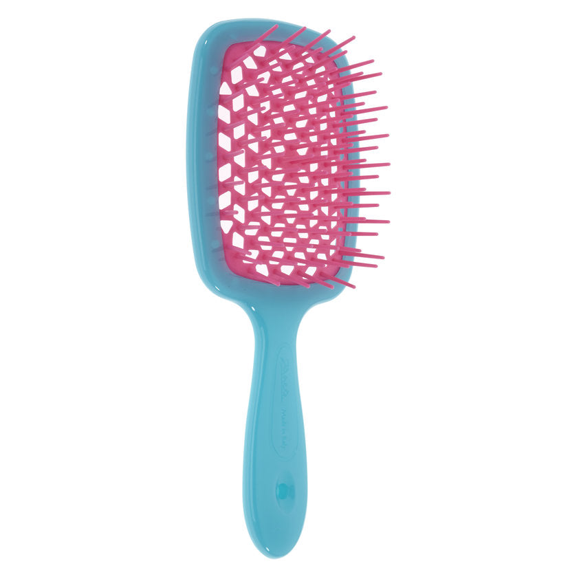 SUPERBRUSH VENTED BRUSH WITH SOFT PINS FLUO BLUE/FUCHSIA