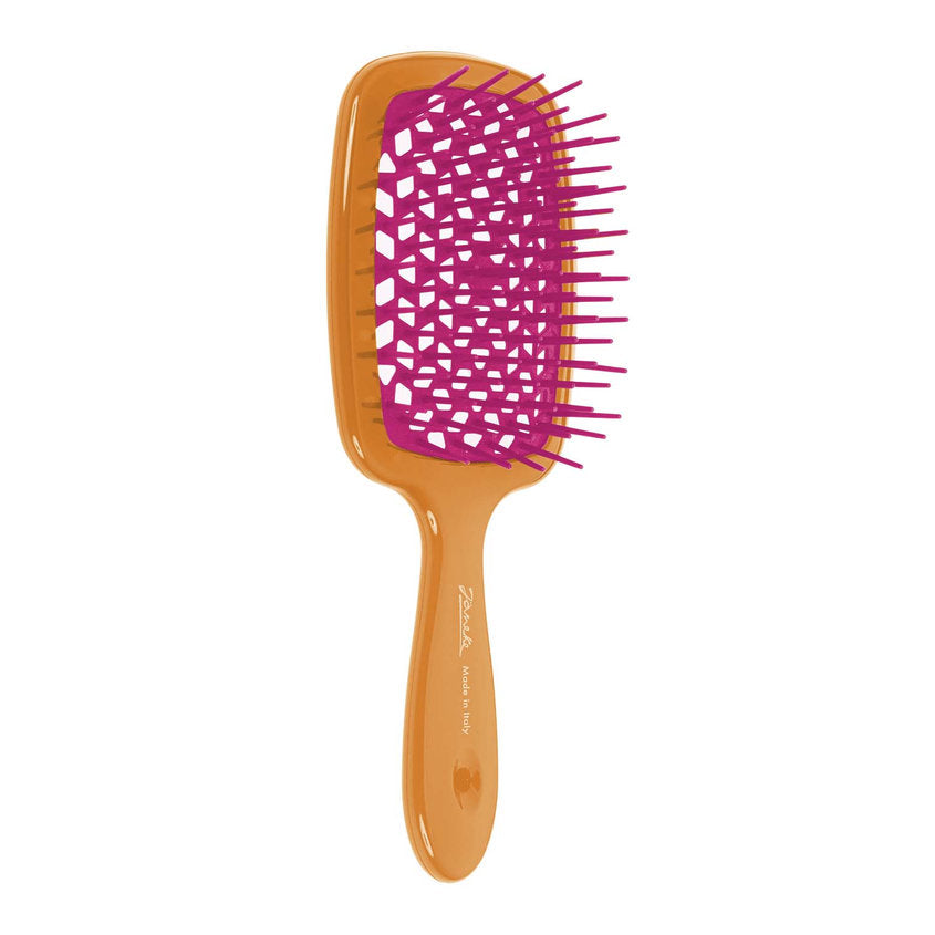 JANEKE SUPERBRUSH VENTED BRUSH WITH SOFT PINS FLUO ORANGE/FUCHSIA