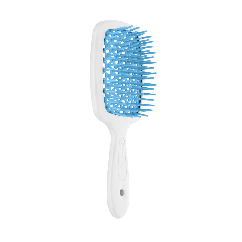 Small Superbrush Vented Brush Compact Version White Turquoise