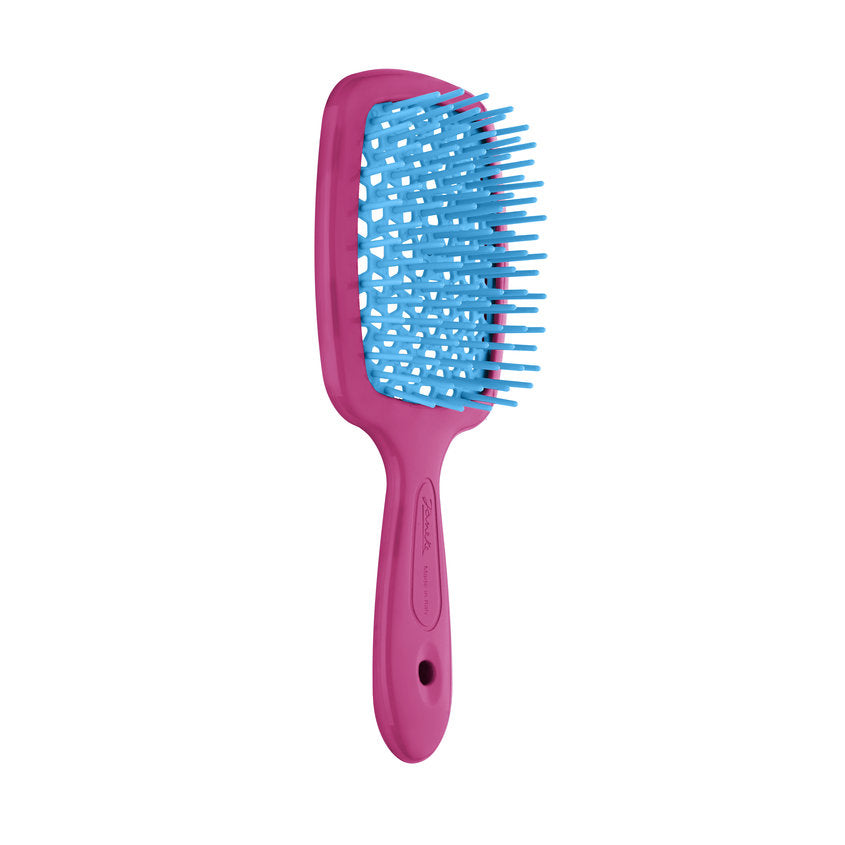 Small Superbrush Vented Brush Compact Version Fluo Fuchsia Blue