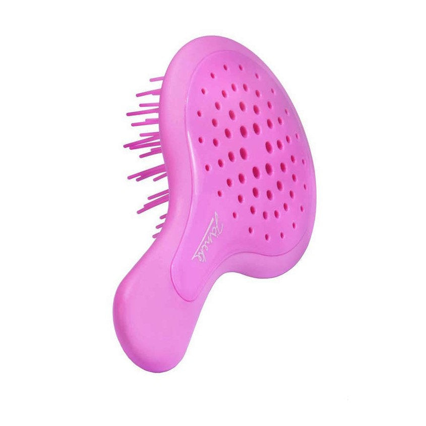 Mini Superbrush Compact Silicon Hairbrush Rose