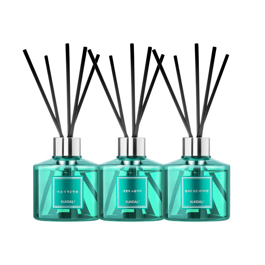 KUNDAL PERFUME DIFFUSER JEJU EDITION SET(BIJARIM FOREST, SAEBYEOL OREUM, HYUPJAE BEACH)3x200ML