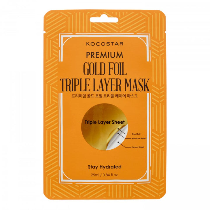 Premium Gold Foil Triple Layer Mask