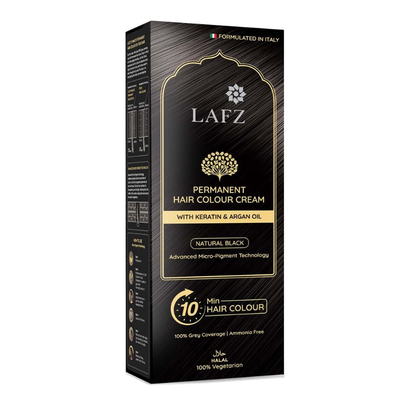 LAFZ PERMANENT 10 MIN HAIR COLOR CREAM NATURAL BLACK 40 ML