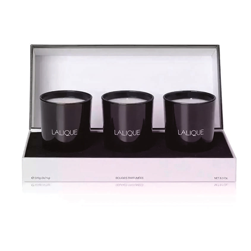 LALIQUE MINI CANDLES COFFRET SECRETS DASIE (VETIVER+OSMANTHUS+YUZU)