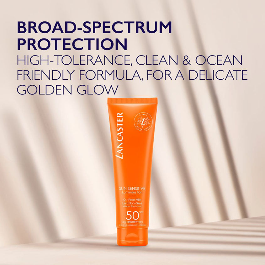 LANCASTER DSKIN RG OFMLK SPF50 21IV (LADIES SUN SENSITIVE LUMINOUS TAN OIL FREE MILKY FLUID) 150ML – توصيل مجاني