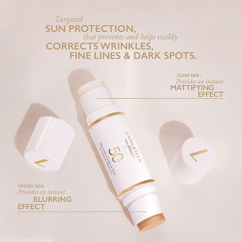 LANCASTER Double-sided tinting and mattifying sunscreen stick SPF 50 12 ml – photo 6