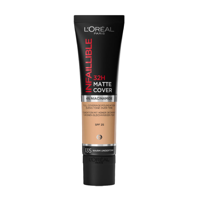 L'ORÉAL PARIS INFALLIBLE MATTE COVER FOUNDATION 135 RADIANT VANILLA 30ML