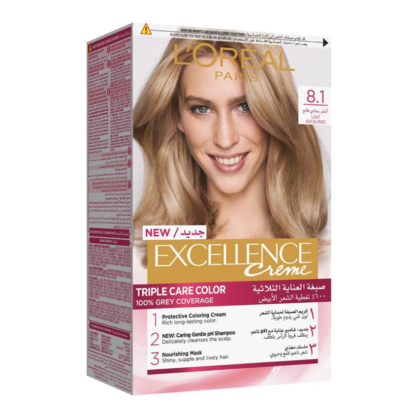 L'ORÉAL PARIS EXCELLENCE CREME 8.1 LT. ASH BLONDE – buy online