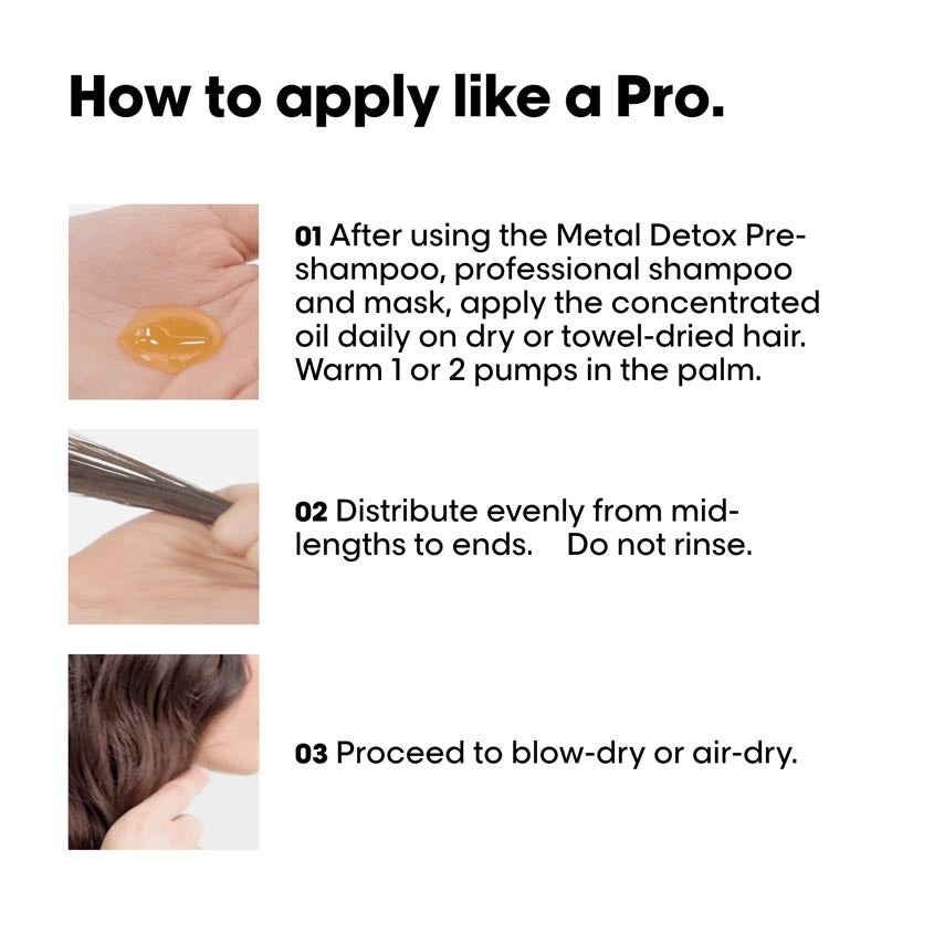 Serie Expert Metal Detox Concentrated Oil For Soft, Shiny, Silky Hair